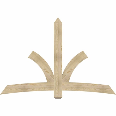 Ekena Millwork Davenport Rough Sawn Timber Gable Bracket, Douglas Fir, 84"W x 56"H x 2"D x 6"F, 16/12 Pitch GBW084X56X0206DAV00RDF